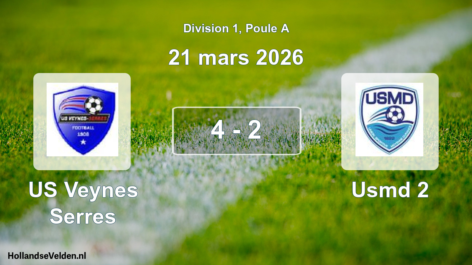 Match joué: US Veynes Serres - Usmd 2 4 - 2 (21 mars 2026)