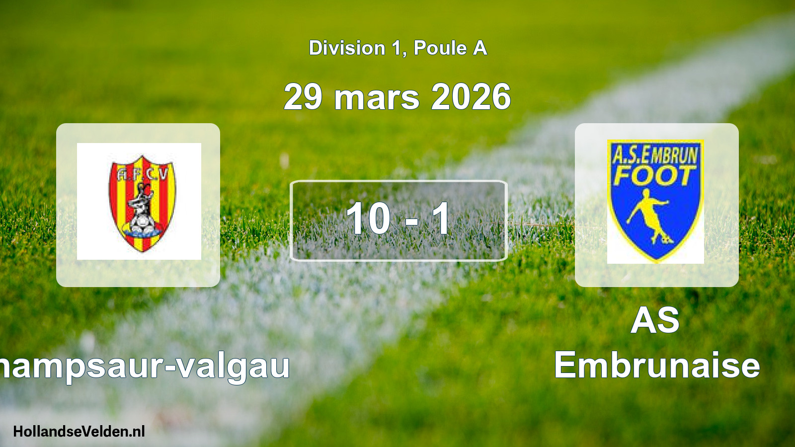 Gespeelde wedstrijd: Champsaur-valgau - AS Embrunaise 10 - 1 (29 maart 2026)