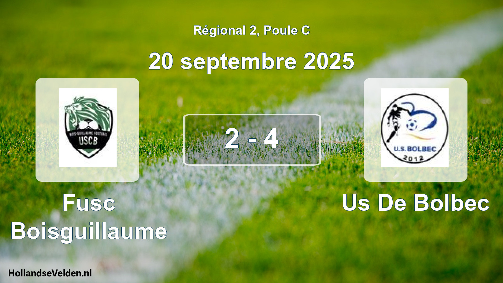 Gespeelde wedstrijd: Fusc Boisguillaume - Us De Bolbec 2 - 4 (20 september 2025)