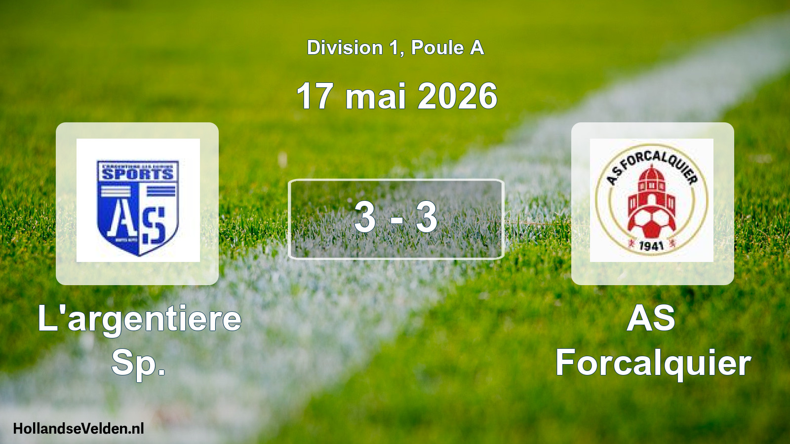 Match joué: L'argentiere Sp. - AS Forcalquier 3 - 3 (17 mai 2026)