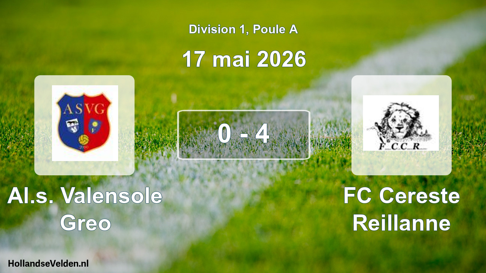 Match joué: Al.s. Valensole Greo - FC Cereste Reillanne 0 - 4 (17 mai 2026)