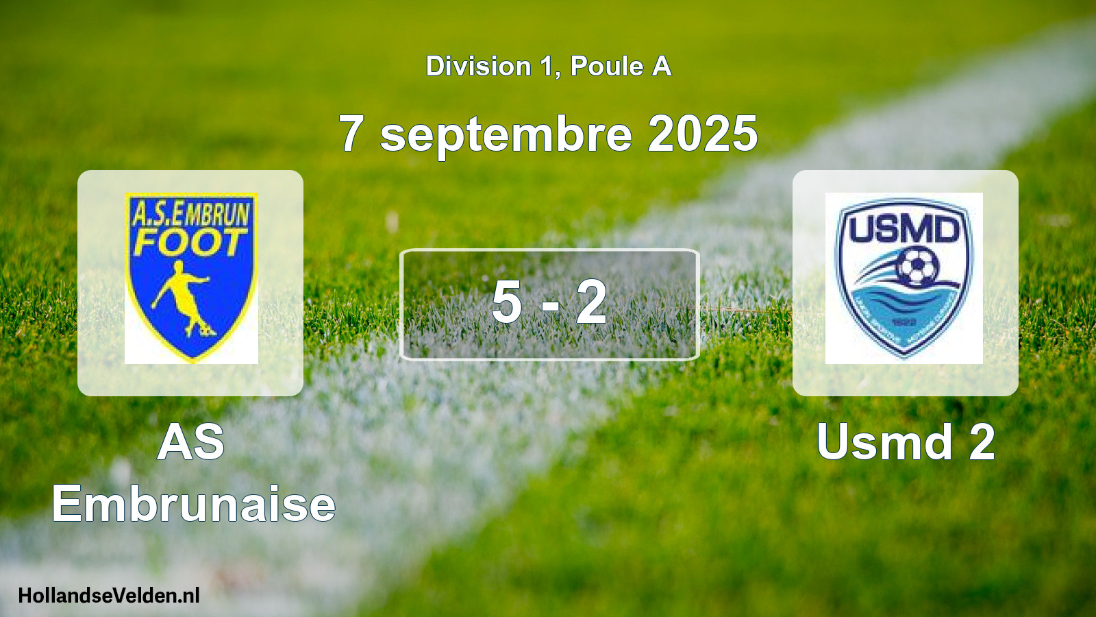 Match joué: AS Embrunaise - Usmd 2 5 - 2 (7 septembre 2025)