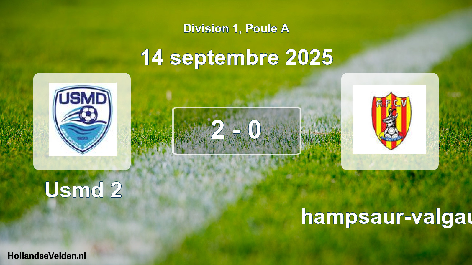 Match joué: Usmd 2 - Champsaur-valgau 2 - 0 (14 septembre 2025)