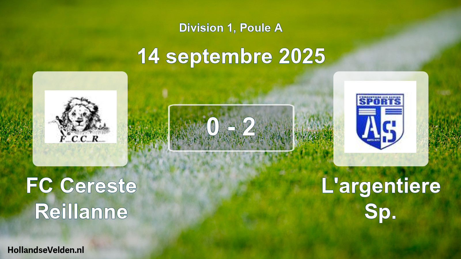 Match joué: FC Cereste Reillanne - L'argentiere Sp. 0 - 2 (14 septembre 2025)