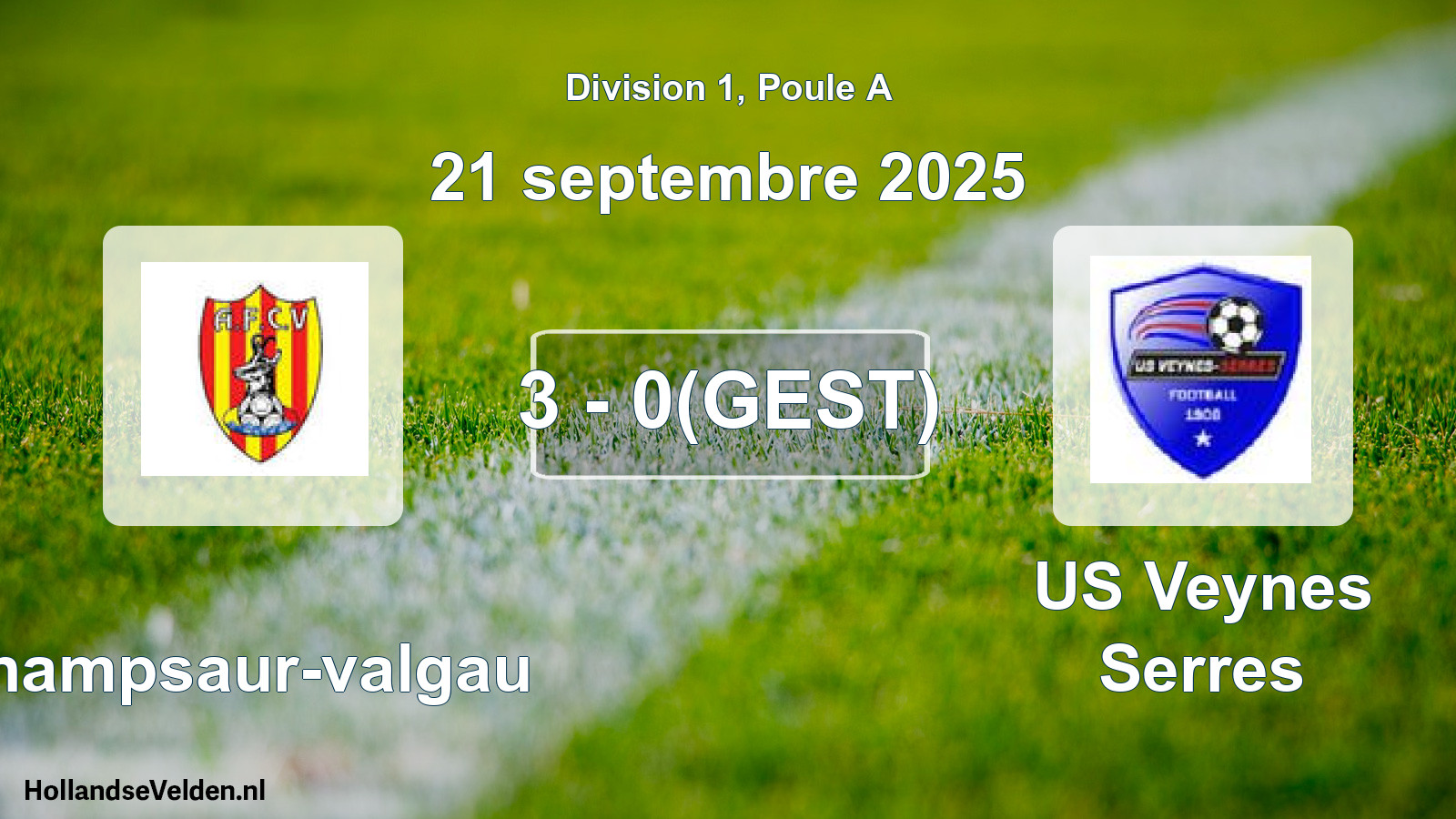 Match abandonné: Champsaur-valgau - US Veynes Serres (21 septembre 2025)
