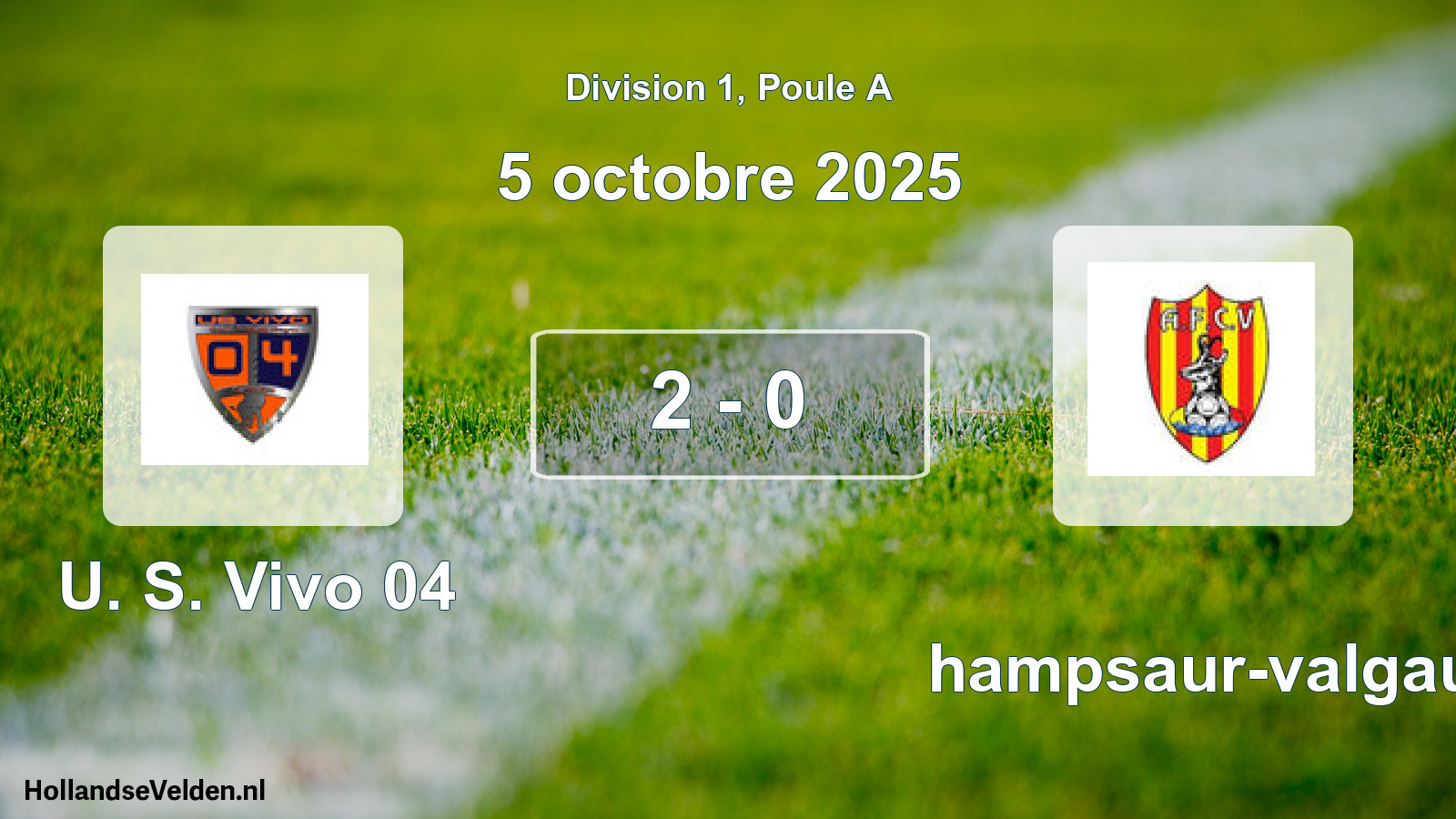 Match joué: U. S. Vivo 04 - Champsaur-valgau 2 - 0 (5 octobre 2025)