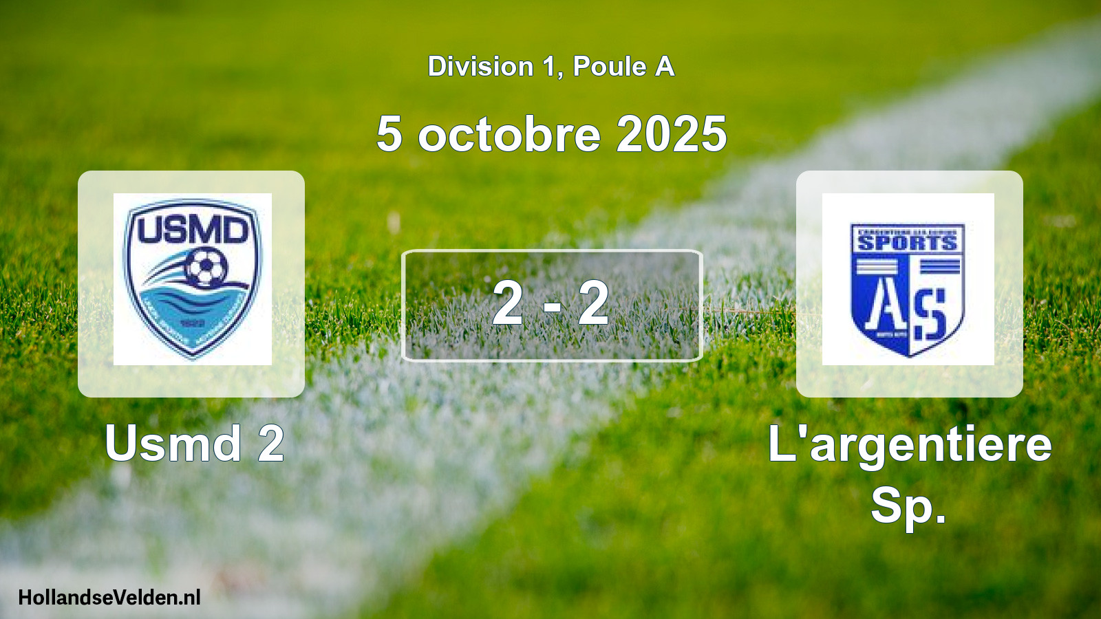 Match joué: Usmd 2 - L'argentiere Sp. 2 - 2 (5 octobre 2025)