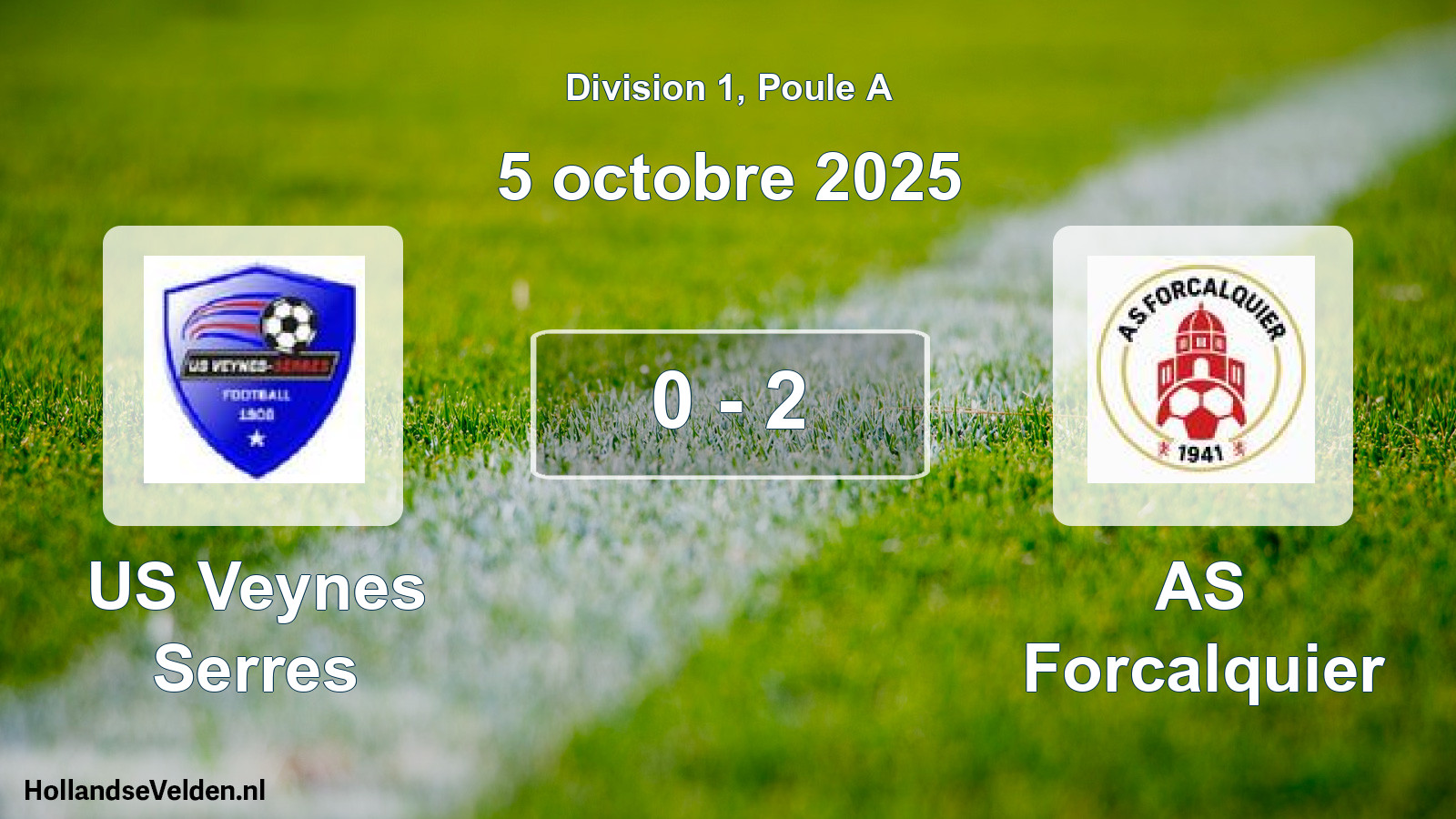 Match joué: US Veynes Serres - AS Forcalquier 0 - 2 (5 octobre 2025)