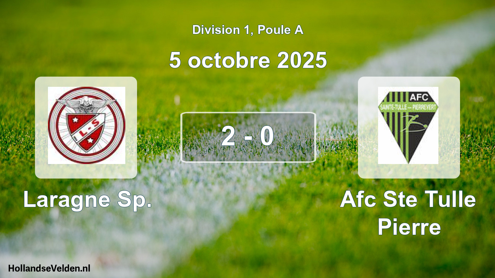 Gespeelde wedstrijd: Laragne Sp. - Afc Ste Tulle Pierre 2 - 0 (5 oktober 2025)