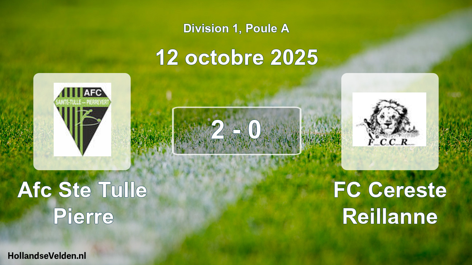 Match joué: Afc Ste Tulle Pierre - FC Cereste Reillanne 2 - 0 (12 octobre 2025)