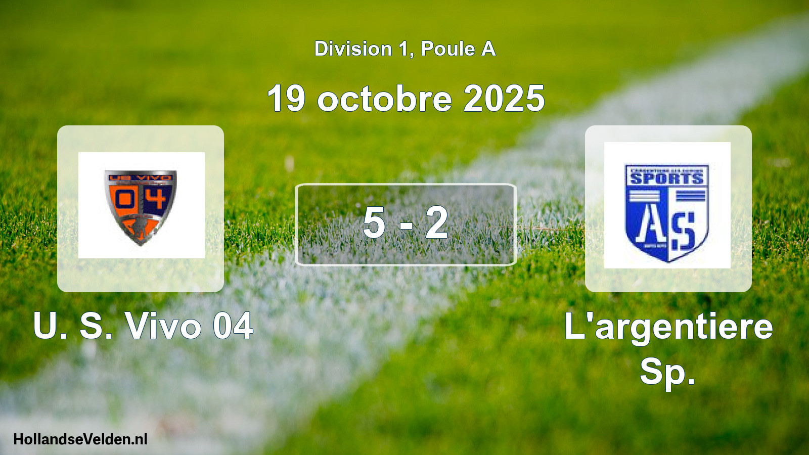 Match joué: U. S. Vivo 04 - L'argentiere Sp. 5 - 2 (19 octobre 2025)