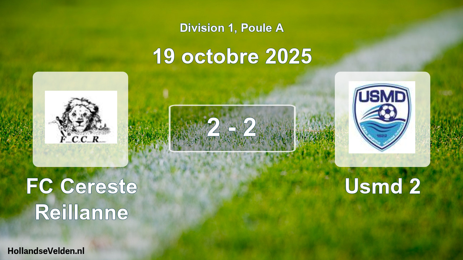 Match joué: FC Cereste Reillanne - Usmd 2 2 - 2 (19 octobre 2025)