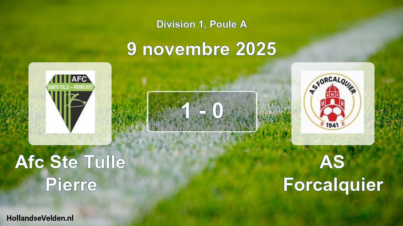 Gespeelde wedstrijd: Afc Ste Tulle Pierre - AS Forcalquier 1 - 0 (9 november 2025)