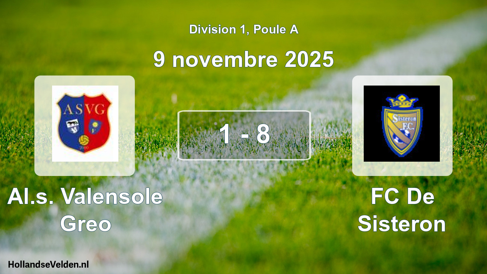 Match joué: Al.s. Valensole Greo - FC De Sisteron 1 - 8 (9 novembre 2025)