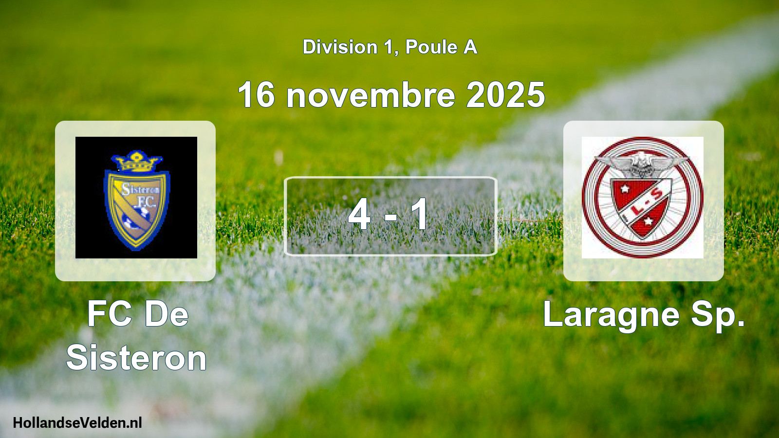 Match joué: FC De Sisteron - Laragne Sp. 4 - 1 (16 novembre 2025)