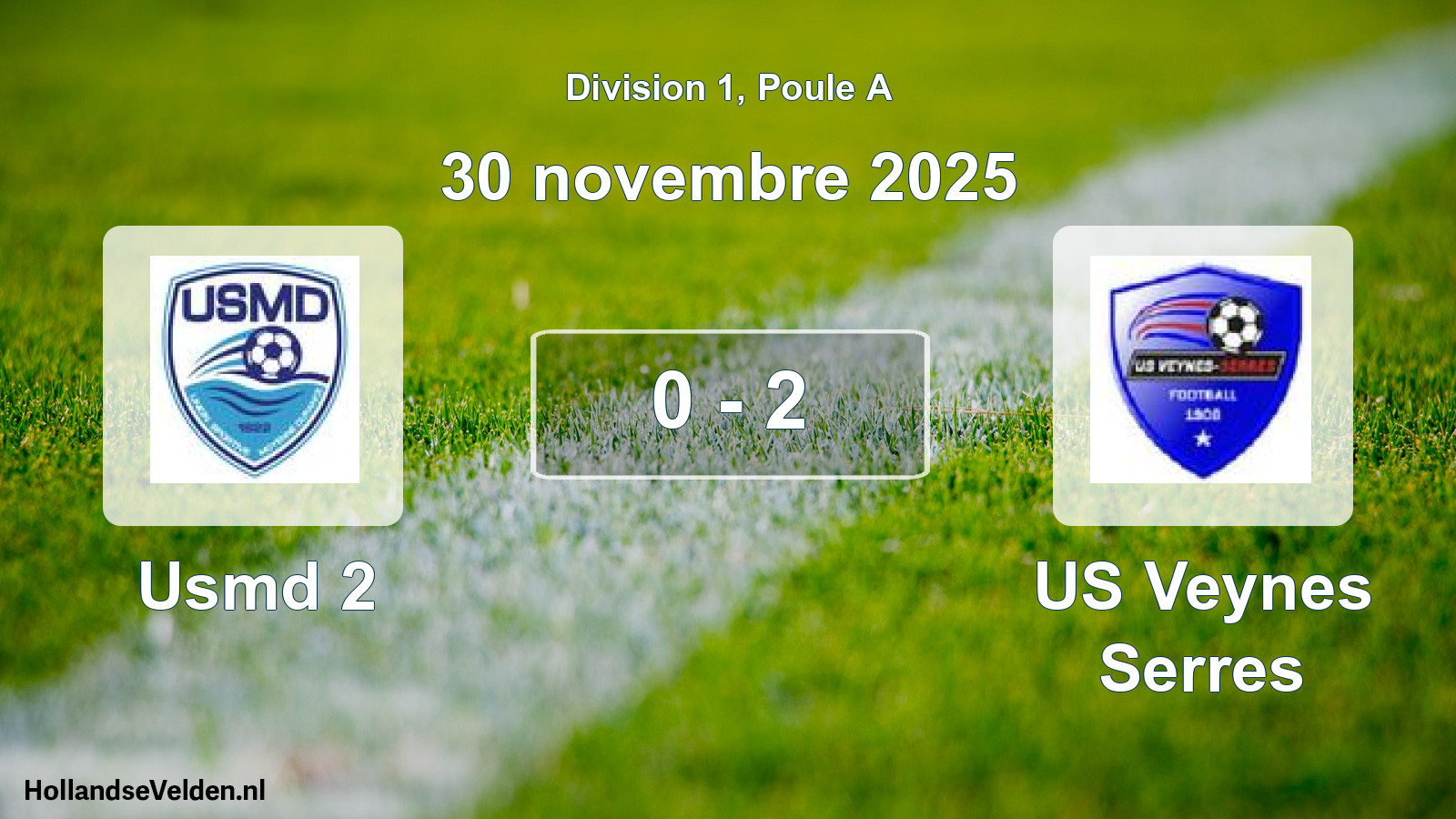 Match joué: Usmd 2 - US Veynes Serres 0 - 2 (30 novembre 2025)