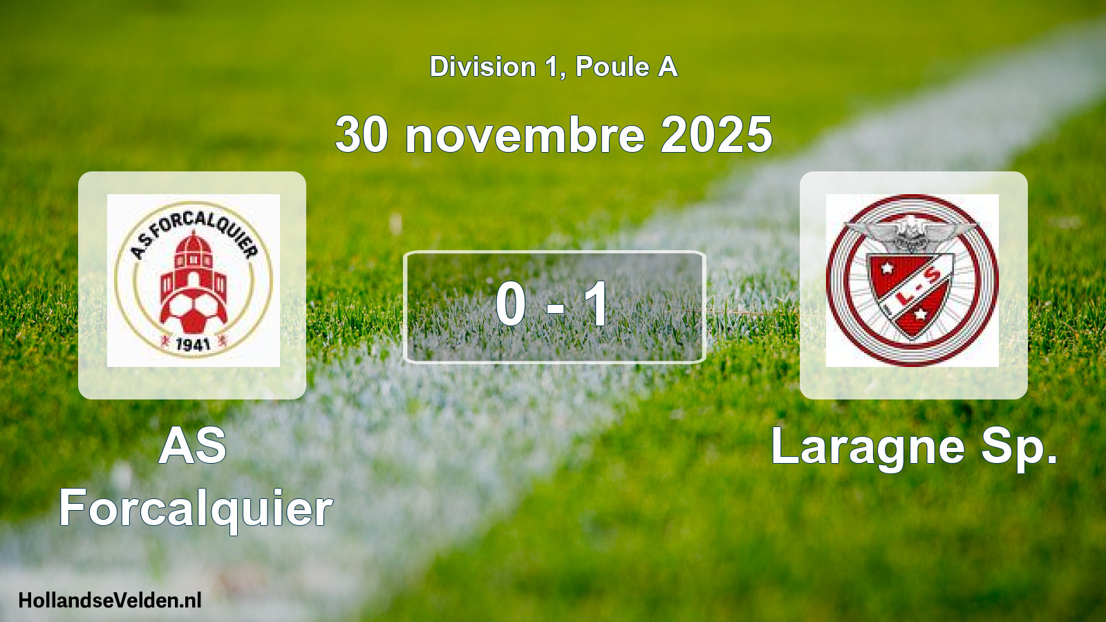 Match joué: AS Forcalquier - Laragne Sp. 0 - 1 (30 novembre 2025)