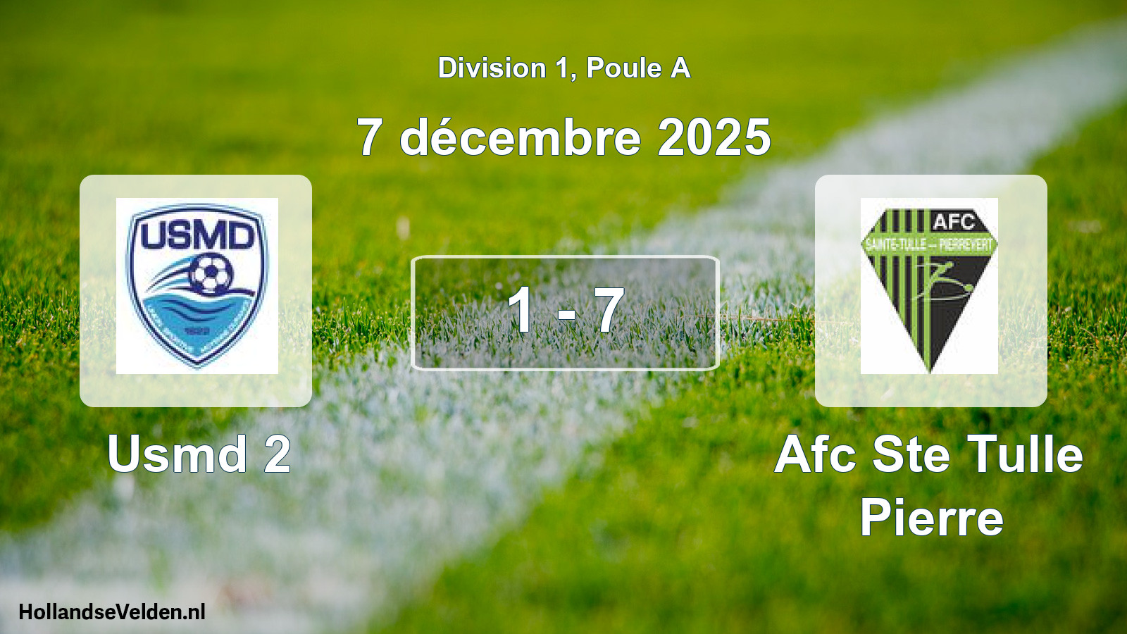 Match joué: Usmd 2 - Afc Ste Tulle Pierre 1 - 7 (7 décembre 2025)
