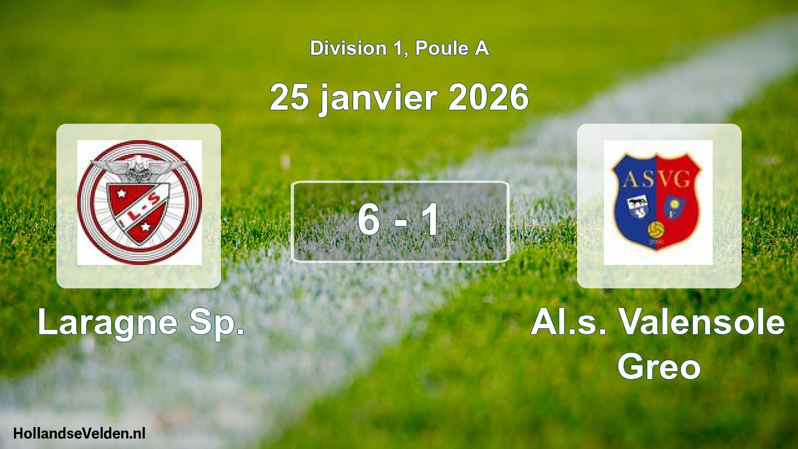 Match joué: Laragne Sp. - Al.s. Valensole Greo 6 - 1 (25 janvier 2026)