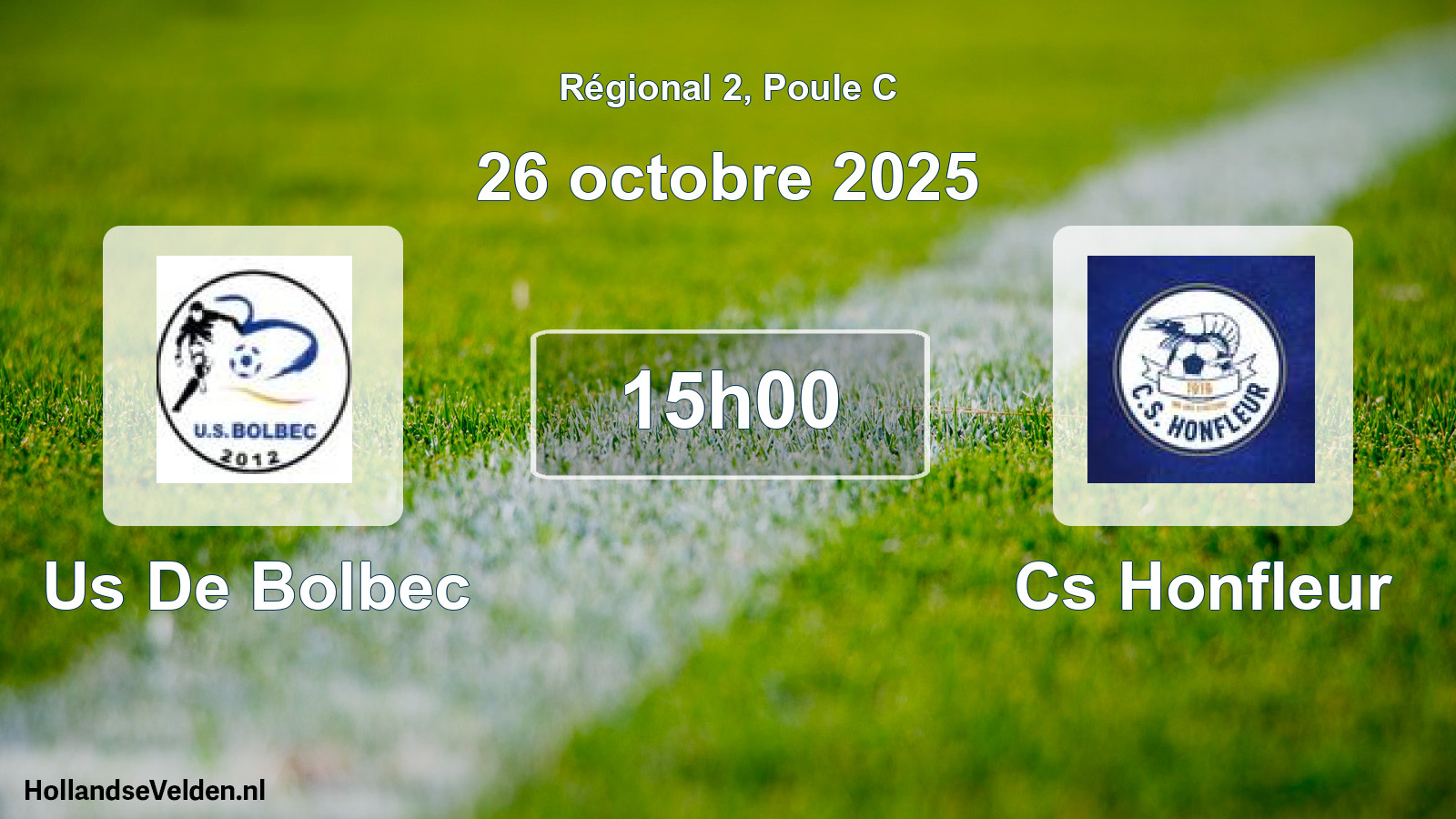 Geplande wedstrijd: Us De Bolbec - Cs Honfleur (26 octobre 2025)