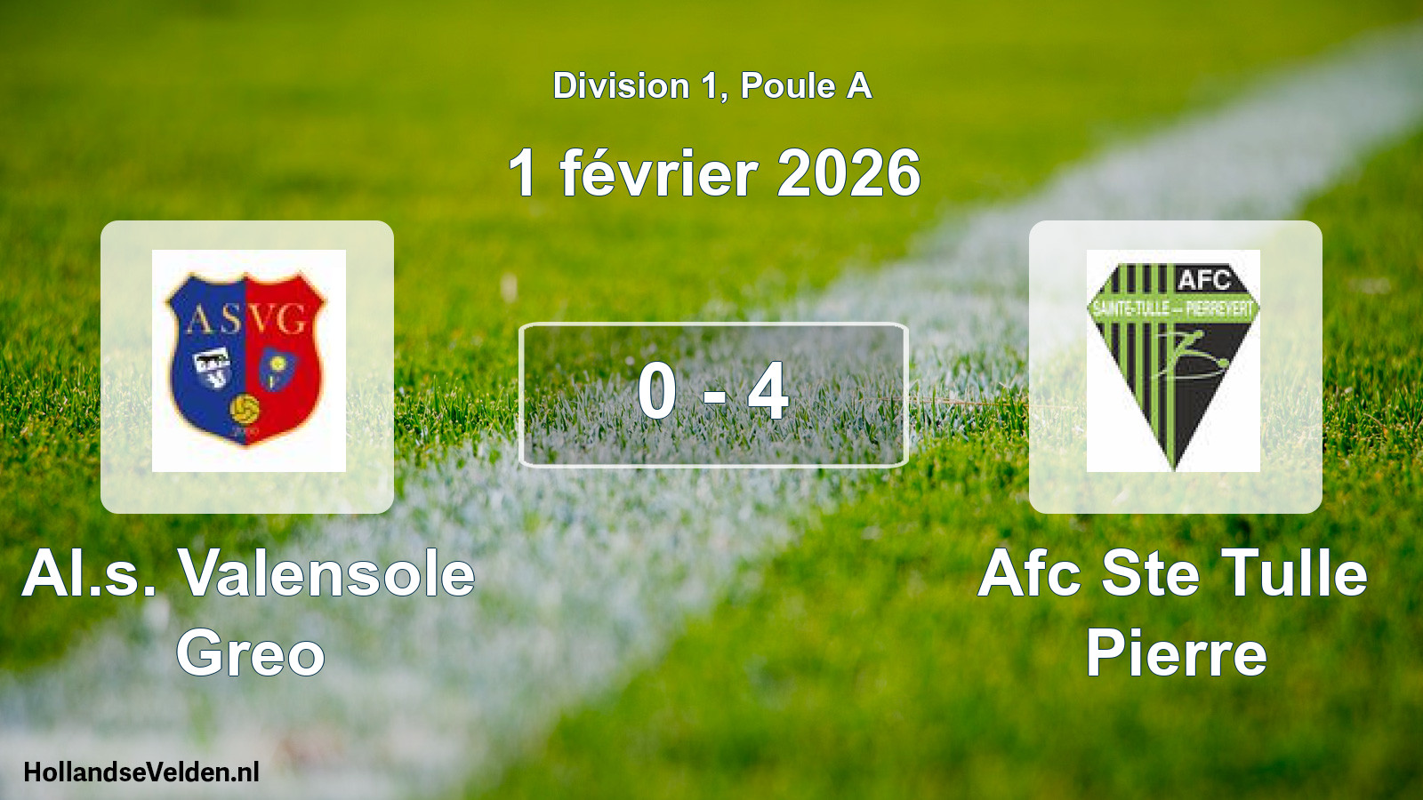 Total number of matches played: Al.s. Valensole Greo - Afc Ste Tulle Pierre 0 - 4 (1 February 2026)