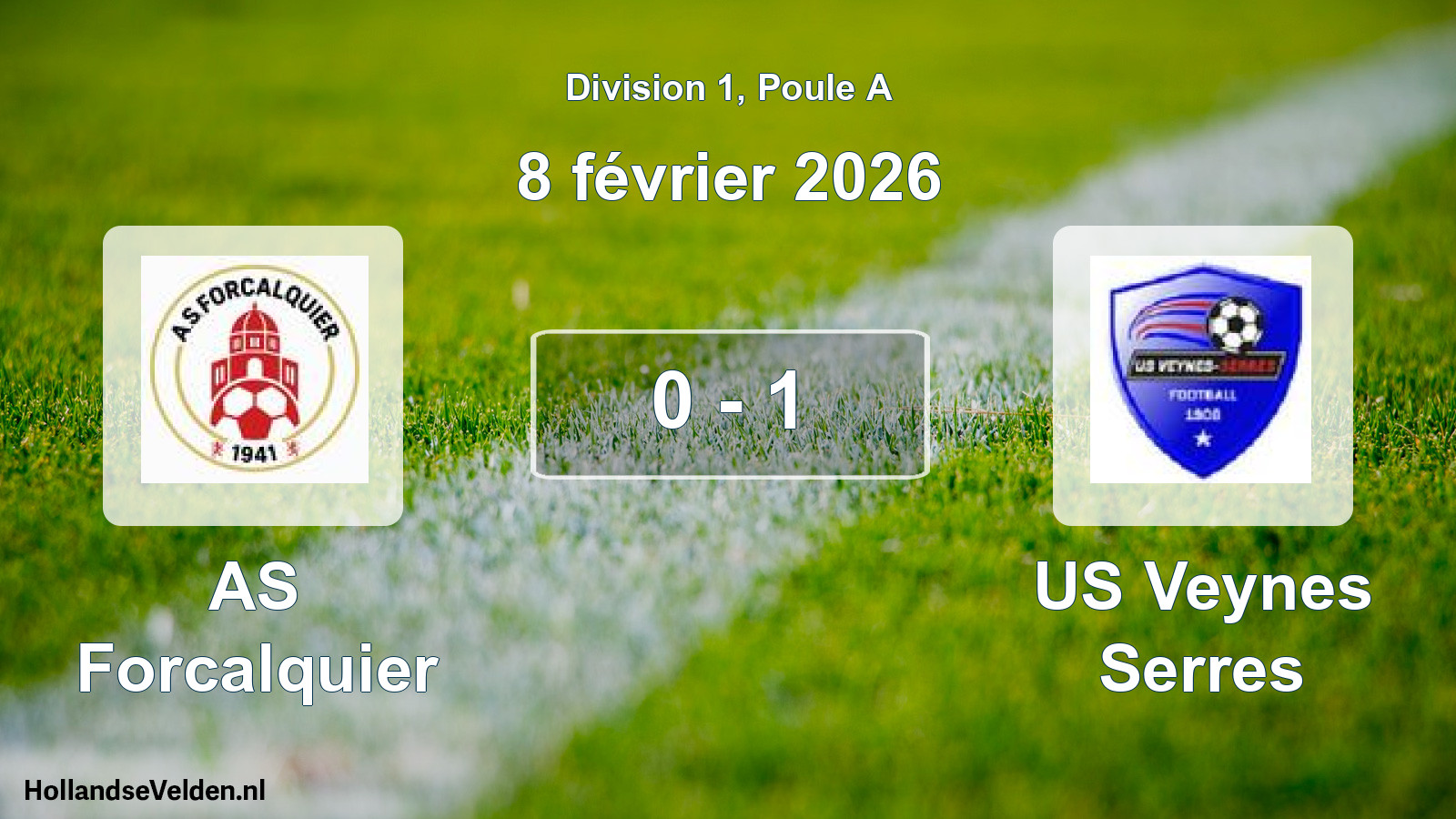 Match joué: AS Forcalquier - US Veynes Serres 0 - 1 (8 février 2026)