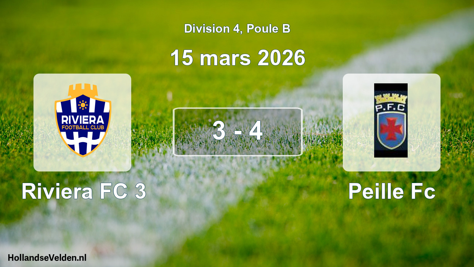Gespeelde wedstrijd: Riviera FC 3 - Peille Fc 3 - 4 (15 maart 2026)