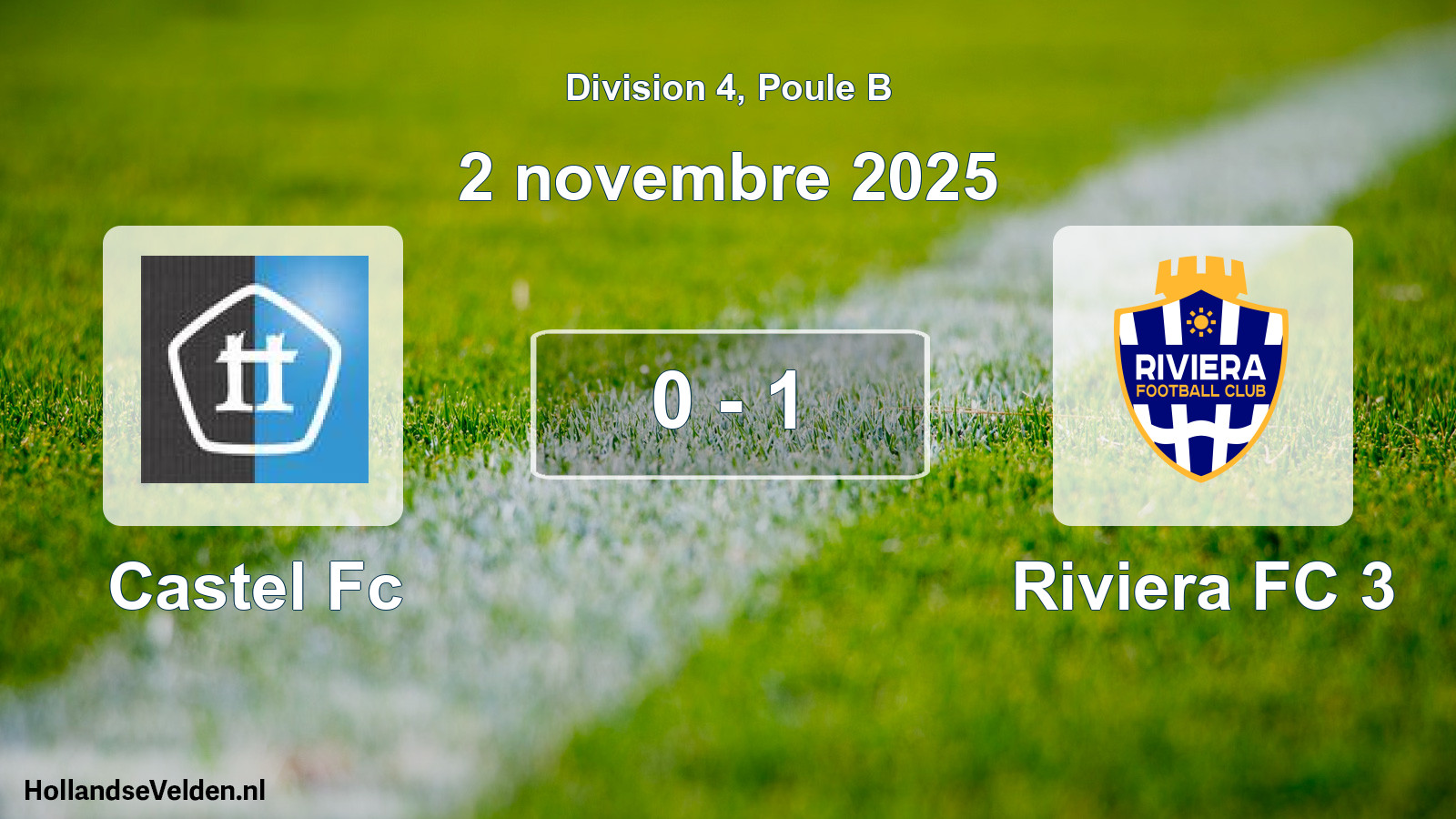 Gespeelde wedstrijd: Castel Fc - Riviera FC 3 0 - 1 (2 november 2025)