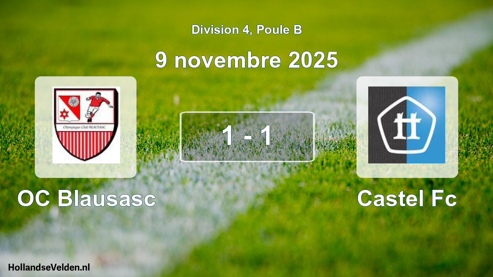 Gespeelde wedstrijd: OC Blausasc - Castel Fc 1 - 1 (9 november 2025)