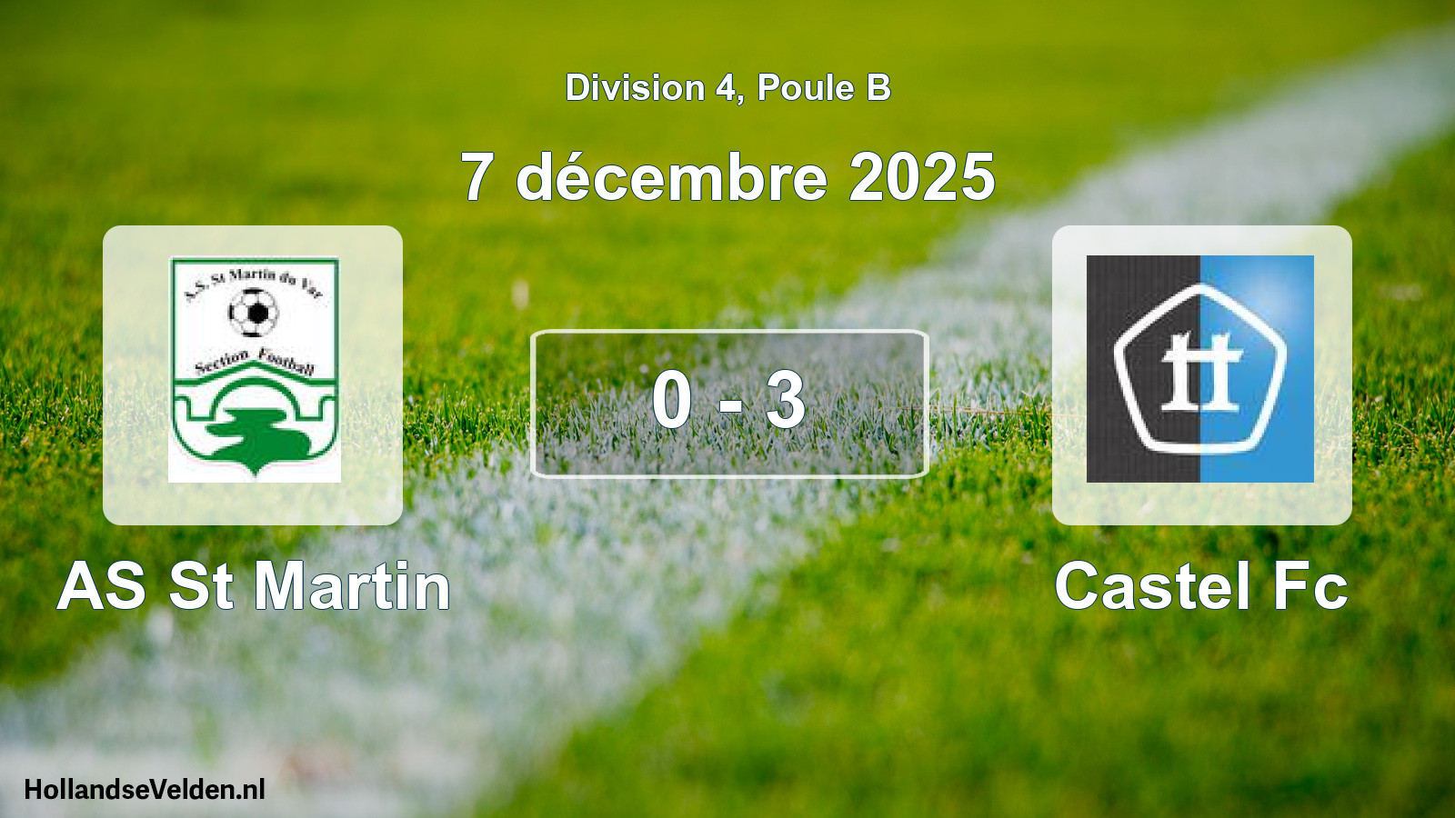 Gespeelde wedstrijd: AS St Martin - Castel Fc 0 - 3 (7 december 2025)