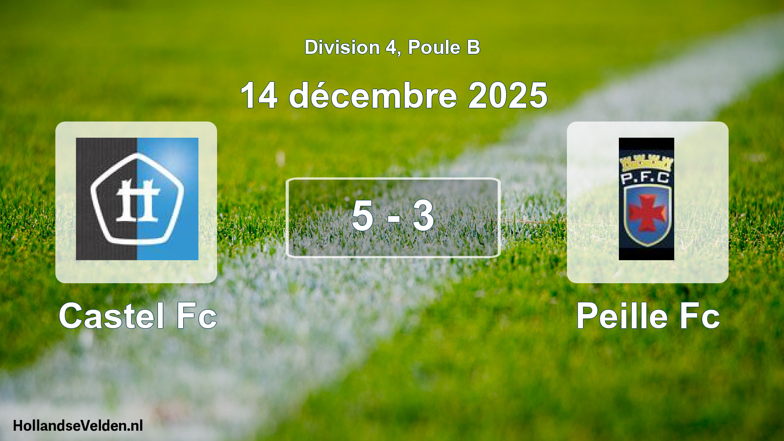 Match joué: Castel Fc - Peille Fc 5 - 3 (14 décembre 2025)