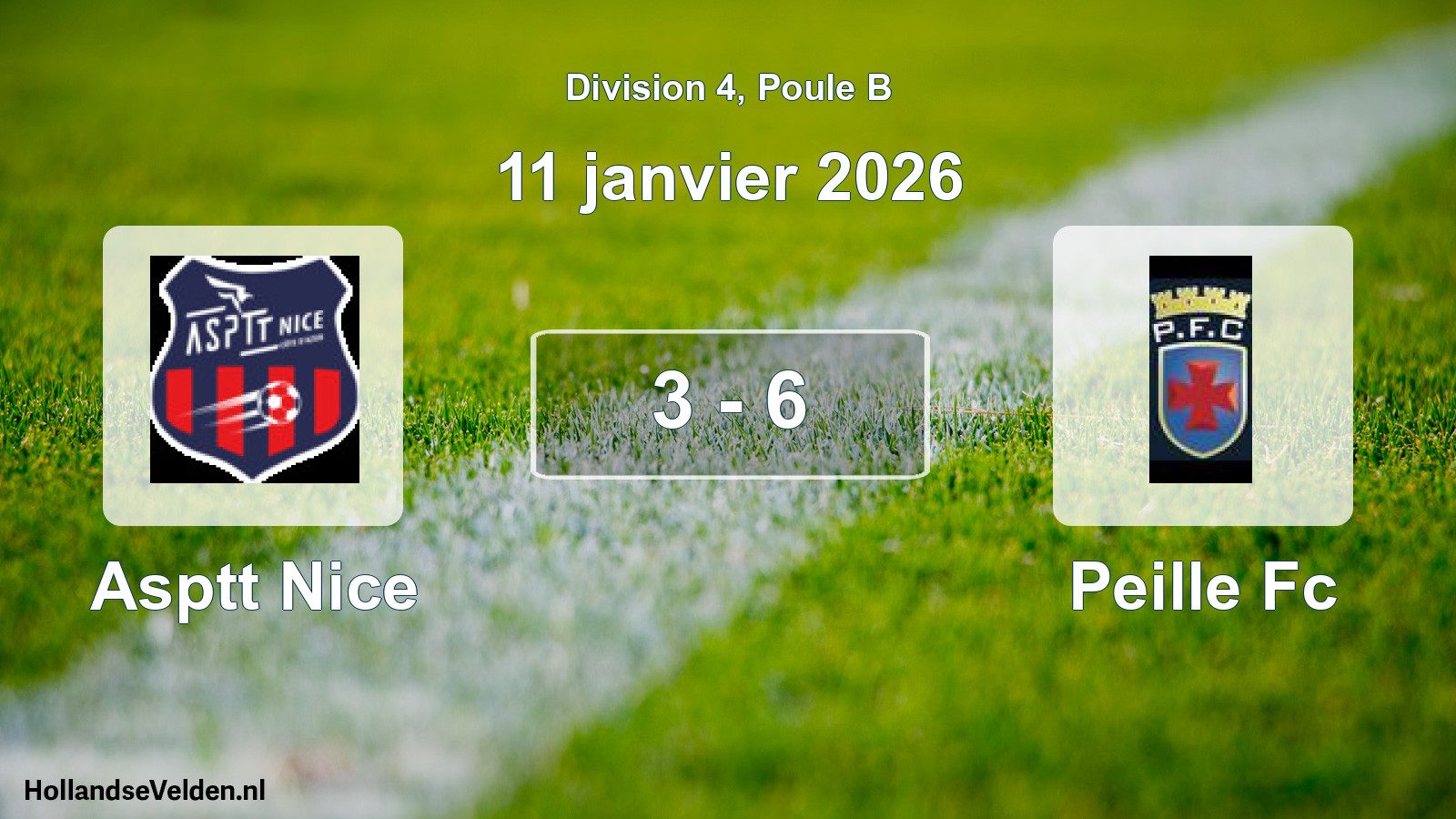 Gespeelde wedstrijd: Asptt Nice - Peille Fc 3 - 6 (11 januari 2026)