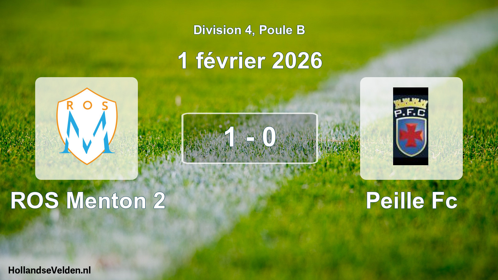Gespeelde wedstrijd: ROS Menton 2 - Peille Fc 1 - 0 (1 februari 2026)