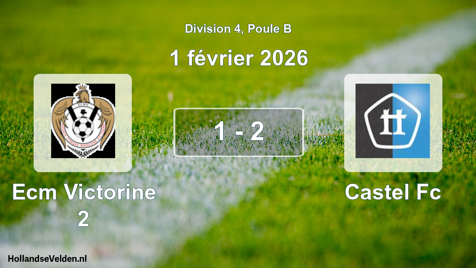 Gespeelde wedstrijd: Ecm Victorine 2 - Castel Fc 1 - 2 (1 februari 2026)