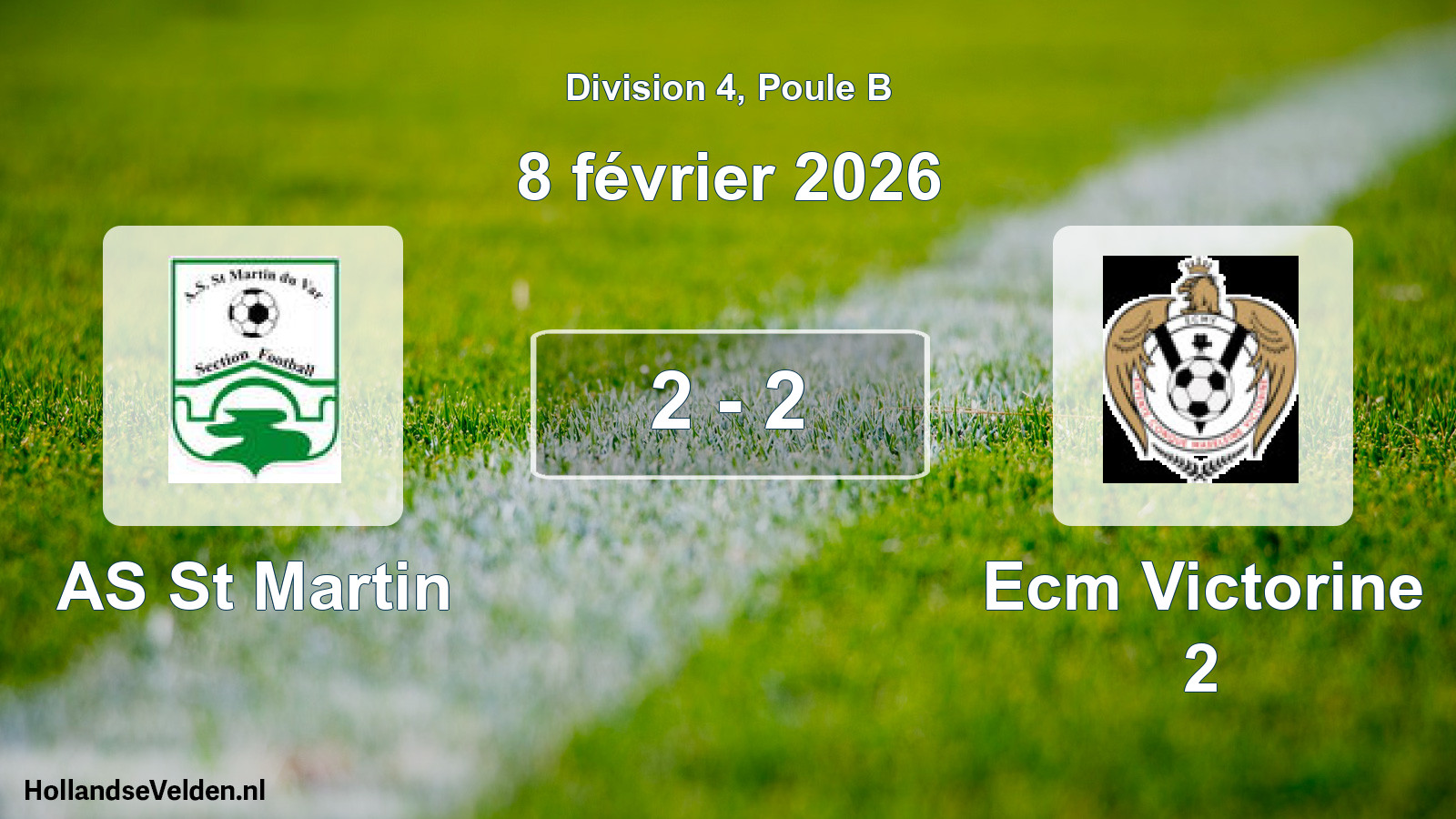 Gespeelde wedstrijd: AS St Martin - Ecm Victorine 2 2 - 2 (8 februari 2026)