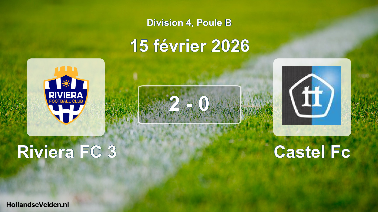 Gespeelde wedstrijd: Riviera FC 3 - Castel Fc 2 - 0 (15 februari 2026)