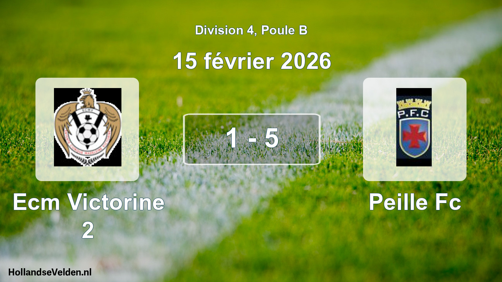 Gespeelde wedstrijd: Ecm Victorine 2 - Peille Fc 1 - 5 (15 februari 2026)