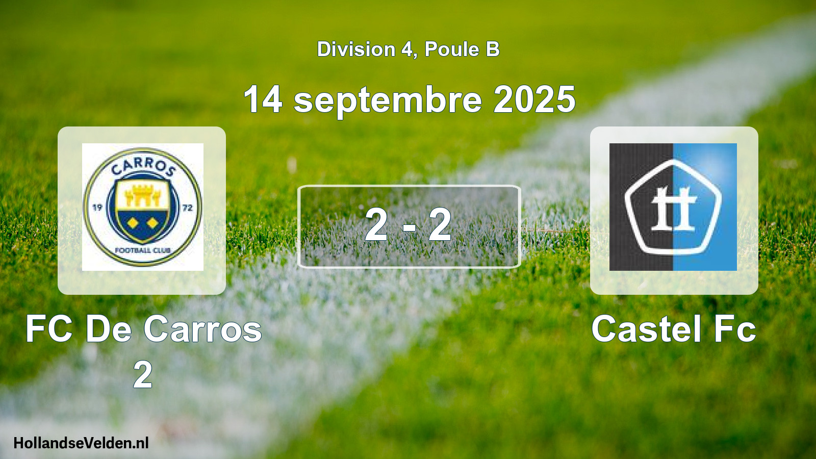 Gespeelde wedstrijd: FC De Carros 2 - Castel Fc 2 - 2 (14 september 2025)