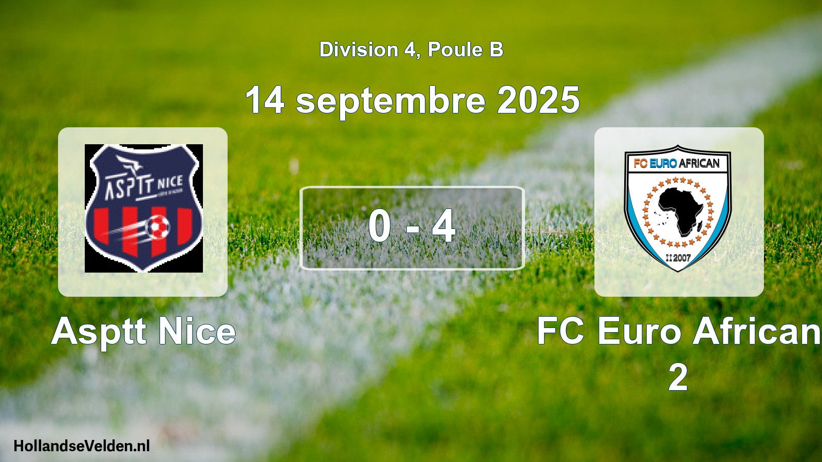 Gespeelde wedstrijd: Asptt Nice - FC Euro African 2 0 - 4 (14 september 2025)