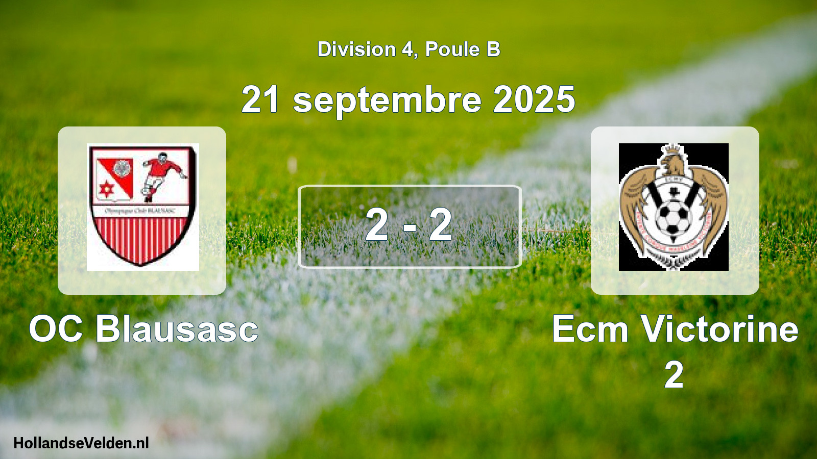Gespeelde wedstrijd: OC Blausasc - Ecm Victorine 2 2 - 2 (21 september 2025)