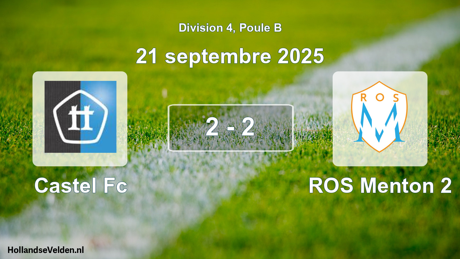 Gespeelde wedstrijd: Castel Fc - ROS Menton 2 2 - 2 (21 september 2025)