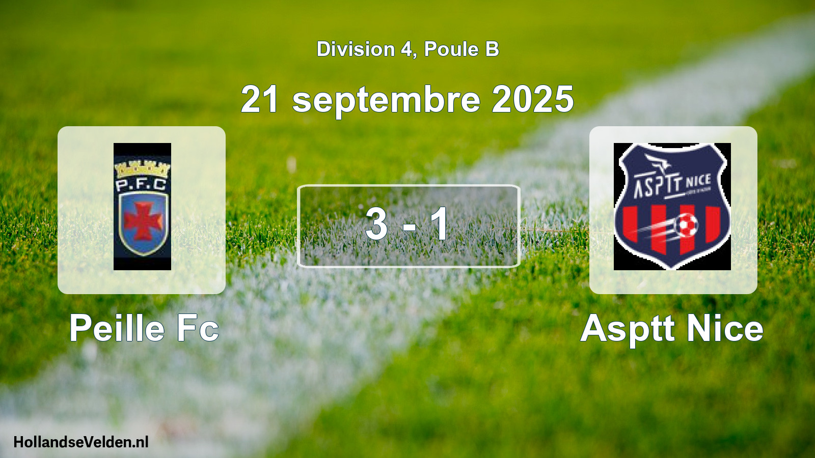 Gespeelde wedstrijd: Peille Fc - Asptt Nice 3 - 1 (21 september 2025)
