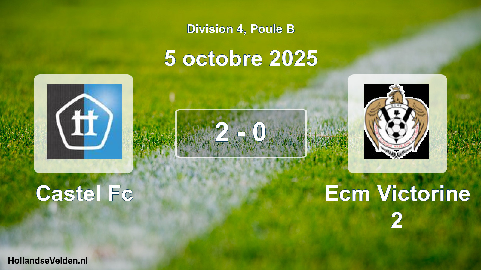 Gespeelde wedstrijd: Castel Fc - Ecm Victorine 2 2 - 0 (5 oktober 2025)