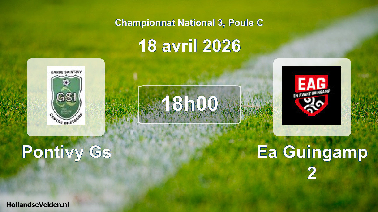 Geplande wedstrijd: Pontivy Gs - Ea Guingamp 2 (18 avril 2026)