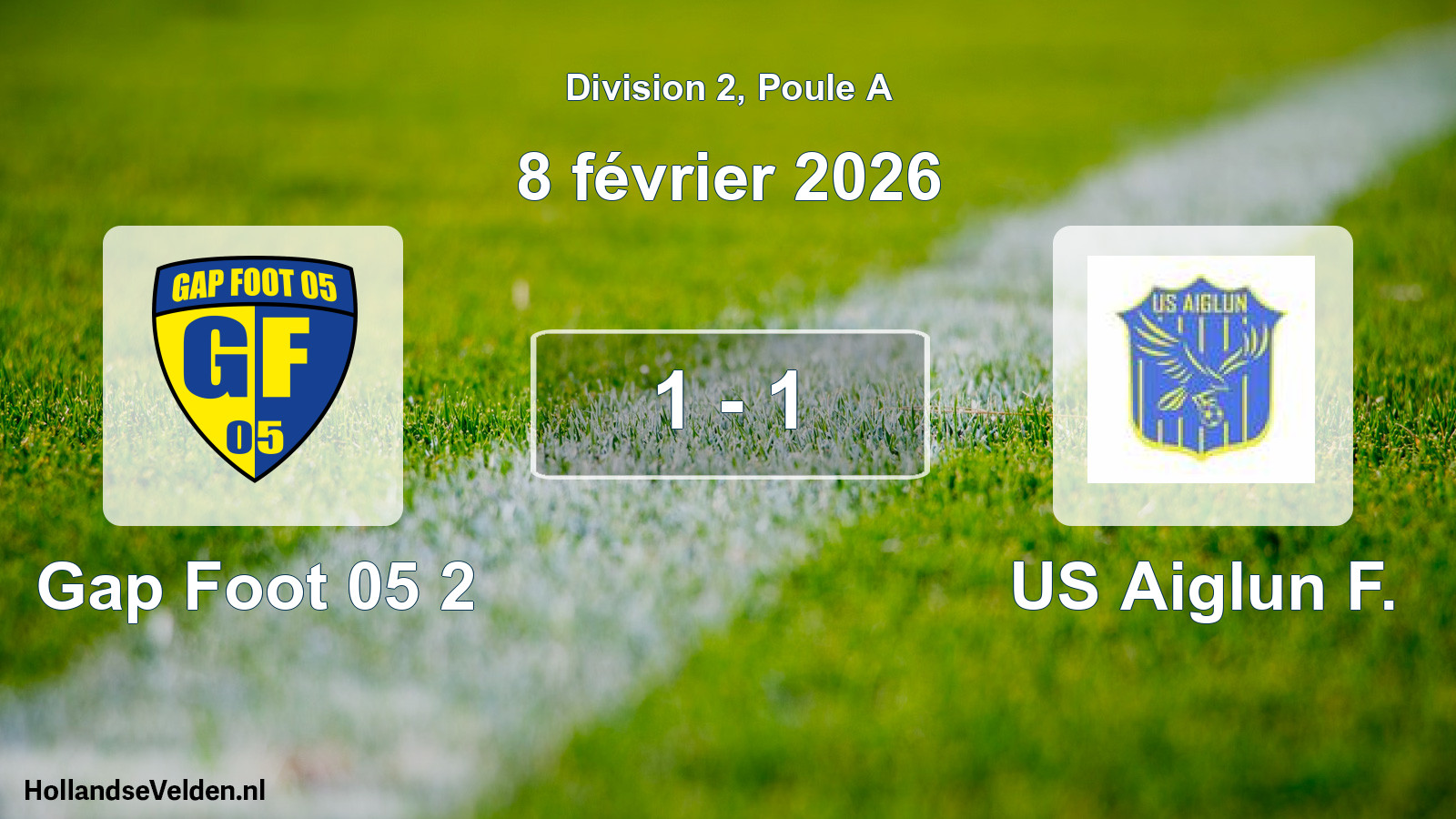 Total number of matches played: Gap Foot 05 2 - US Aiglun F. 1 - 1 (8 February 2026)