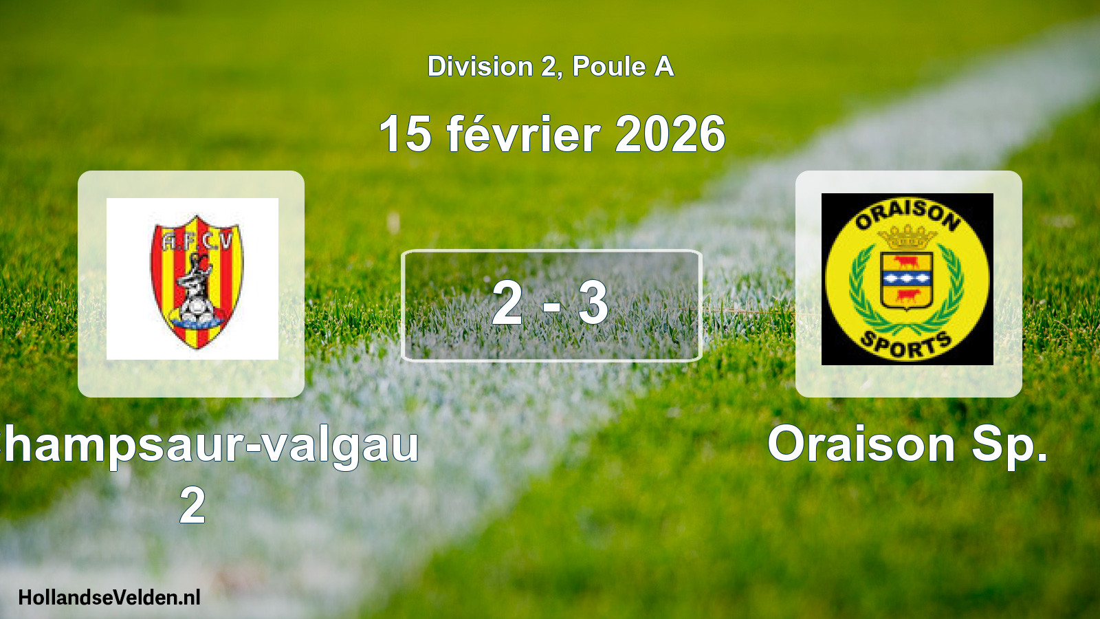 Total number of matches played: Champsaur-valgau 2 - Oraison Sp. 2 - 3 (15 February 2026)