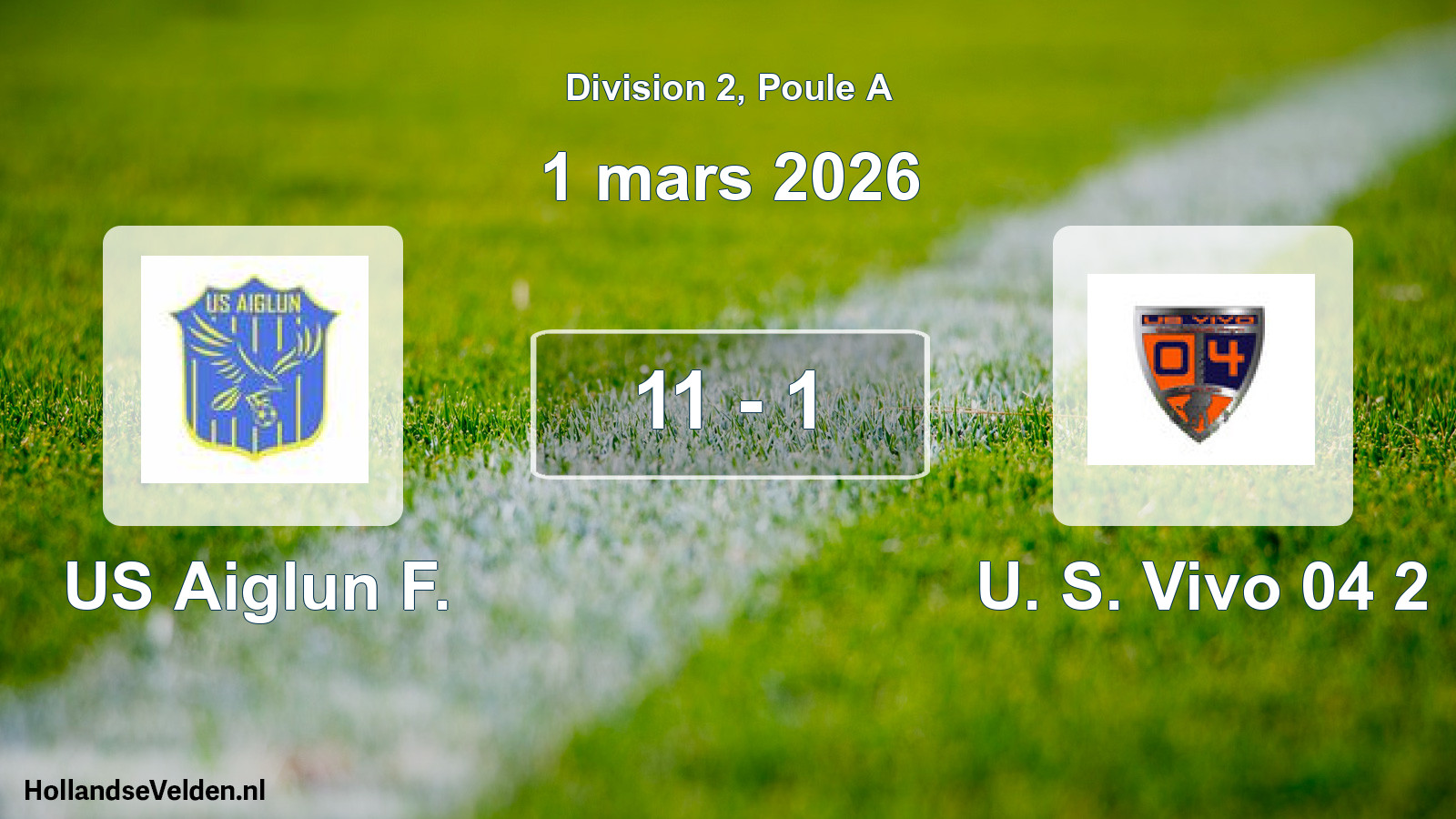 Total number of matches played: US Aiglun F. - U. S. Vivo 04 2 11 - 1 (1 March 2026)
