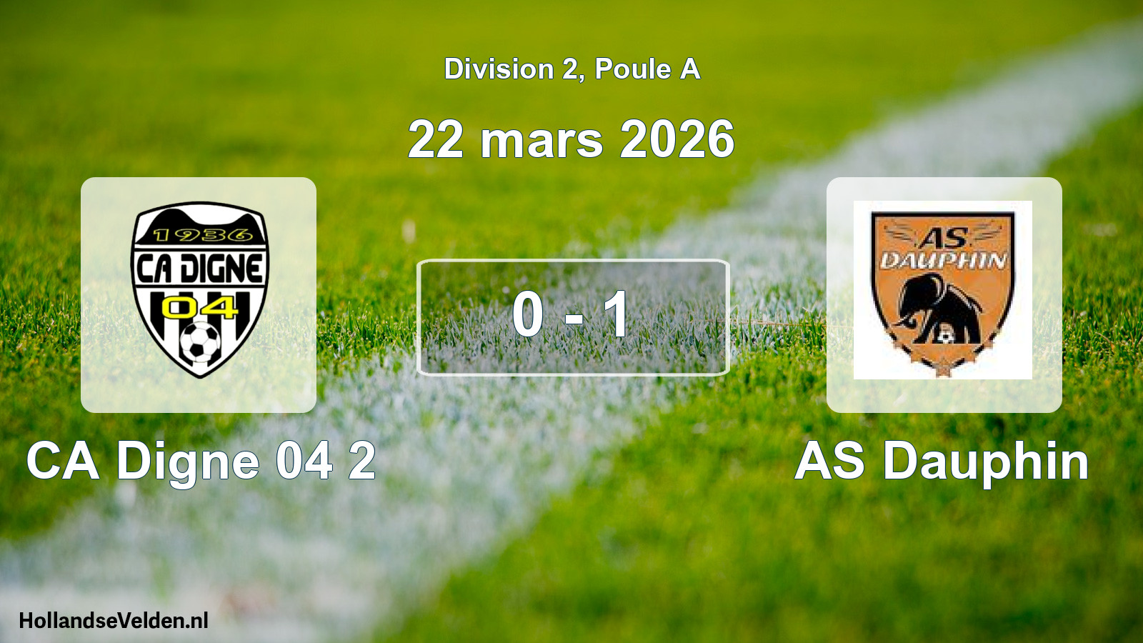 Total number of matches played: CA Digne 04 2 - AS Dauphin 0 - 1 (22 March 2026)