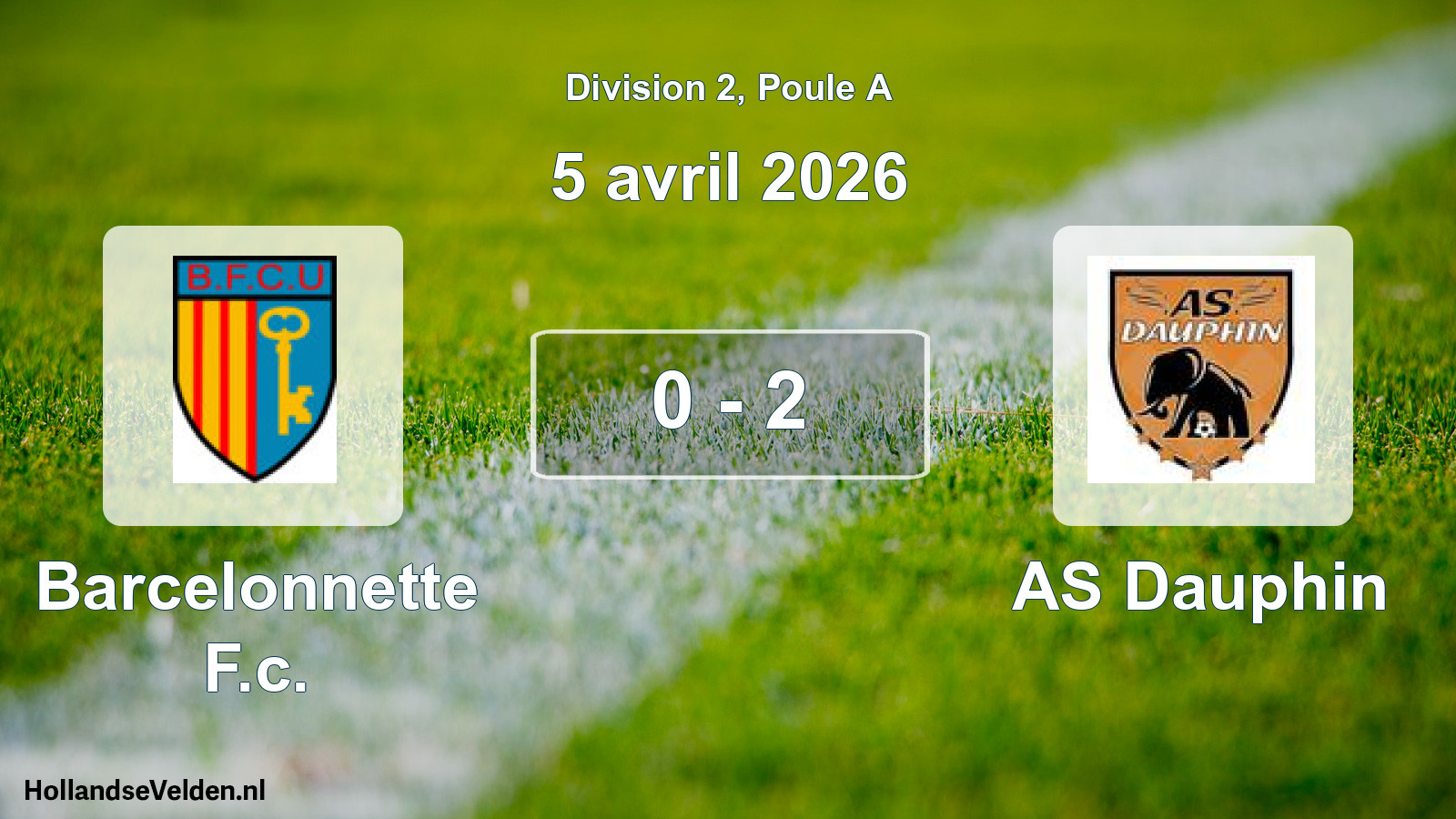 Total number of matches played: Barcelonnette F.c. - AS Dauphin 0 - 2 (5 April 2026)