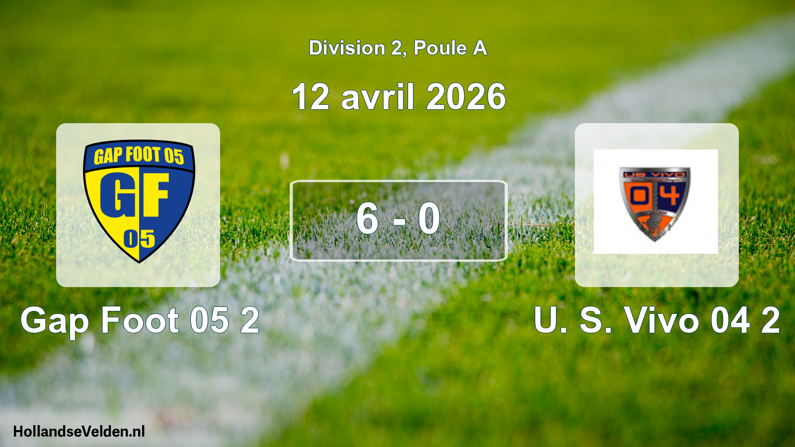 Total number of matches played: Gap Foot 05 2 - U. S. Vivo 04 2 6 - 0 (12 April 2026)
